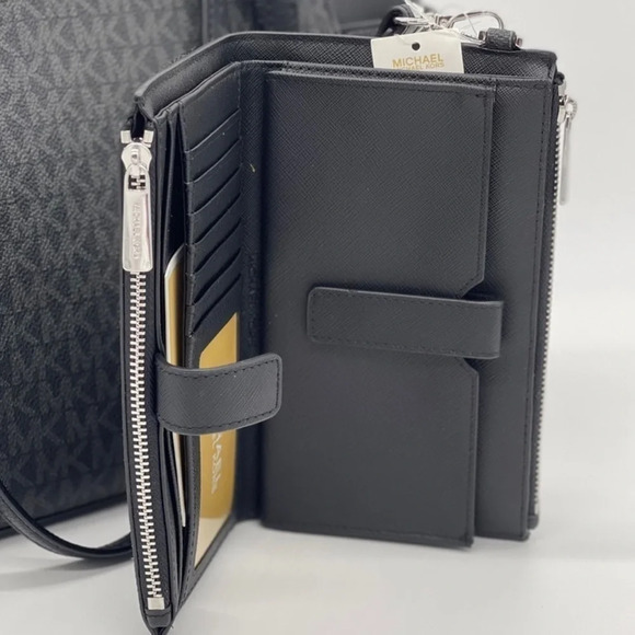 Michael Kors Charlotte Bag & Double Zip Wallet Black - Picture 5 of 11